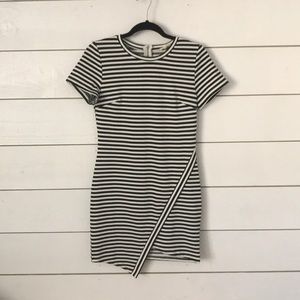 Black and white high neck dress